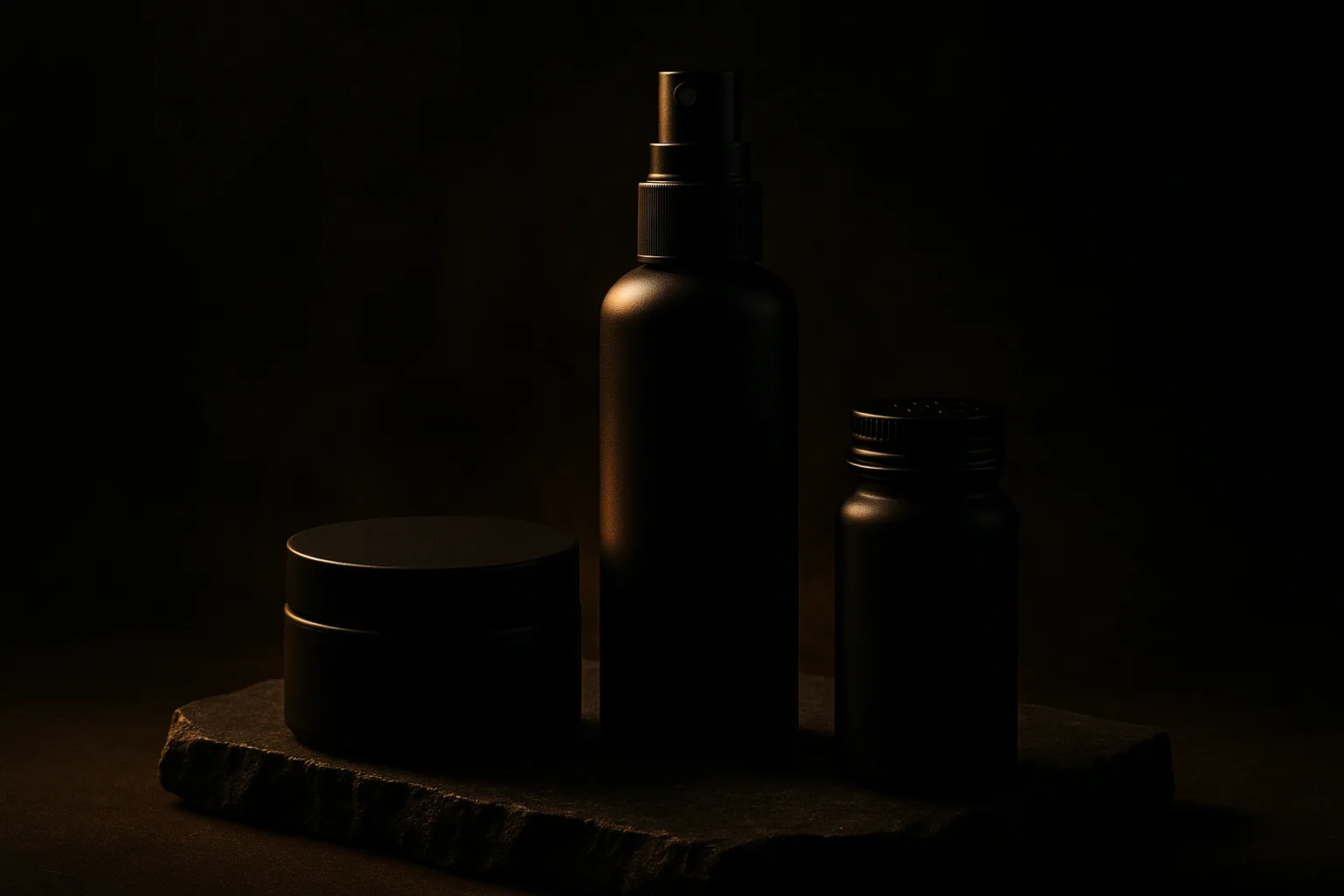 Concept della collezione Black Materia: contenitori neri opachi